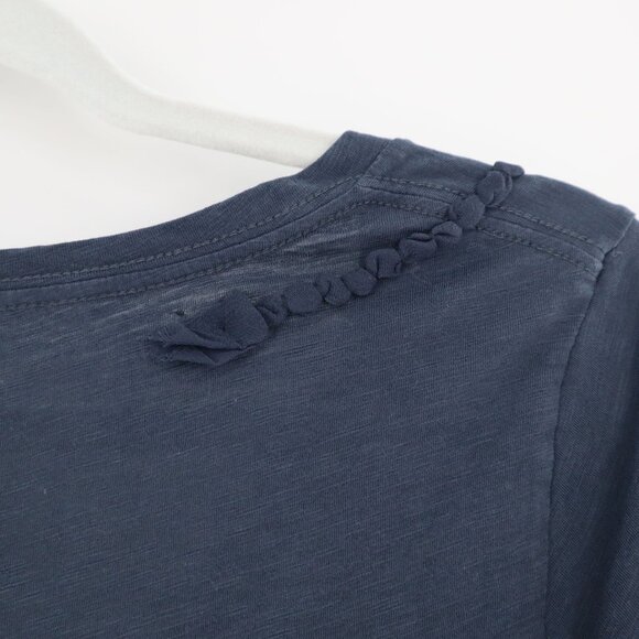 J. Crew Embellished Tee Womens S Navy Casual Weekend Grannycore Bohemian Staple - Picture 9 of 10